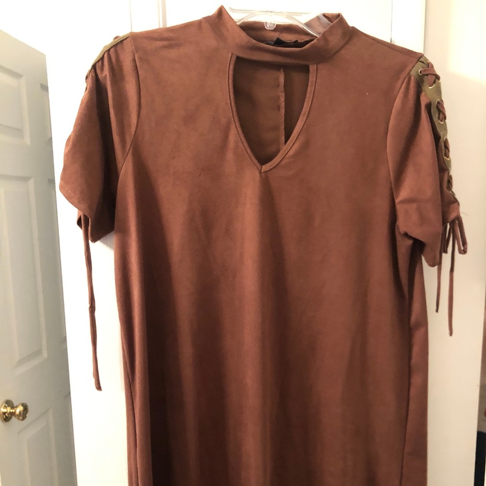 CUTE FALL SUEDE DRESS